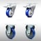 Service Caster 4 Inch SS Blue Polyurethane Top Plate Caster Lock Brake 2 Rigid SCC, 2PK SCC-SSTTL20S414-PPUB-BLUE-2-R-2 - alternate 2